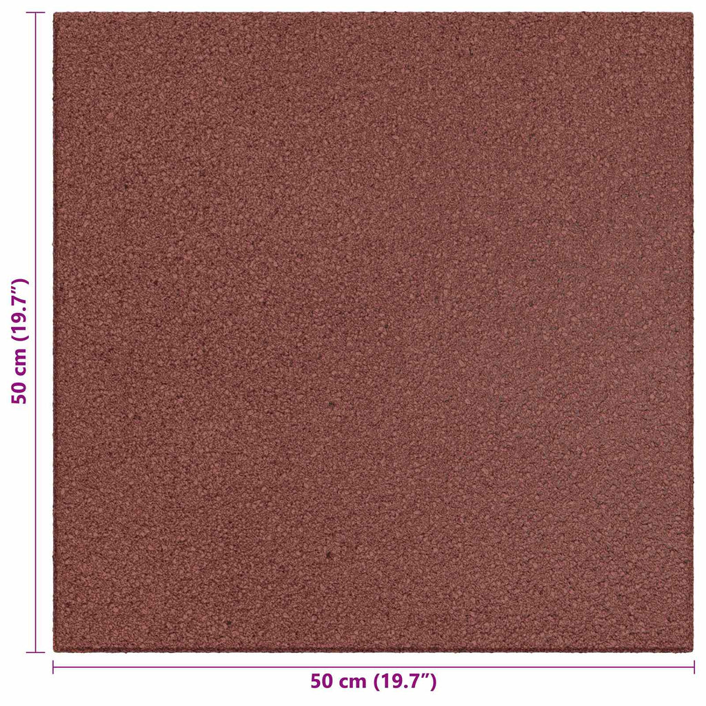 vidaXL Płytki ochronne przed upadkiem 6 pcs czerwony 50 x 50 cm Guma