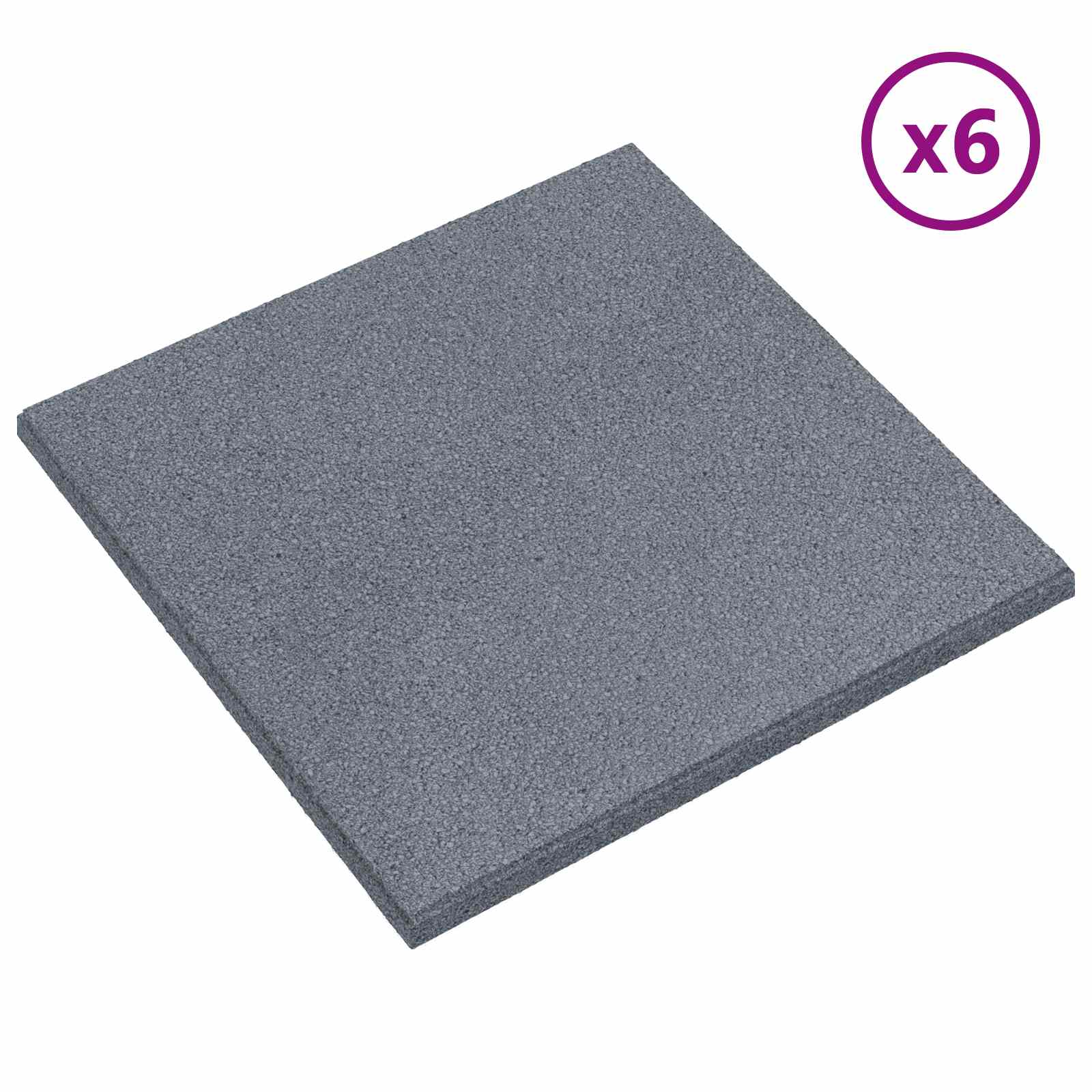 vidaXL Płytki ochronne przed upadkiem 6 pcs Szary 50 x 50 cm Guma