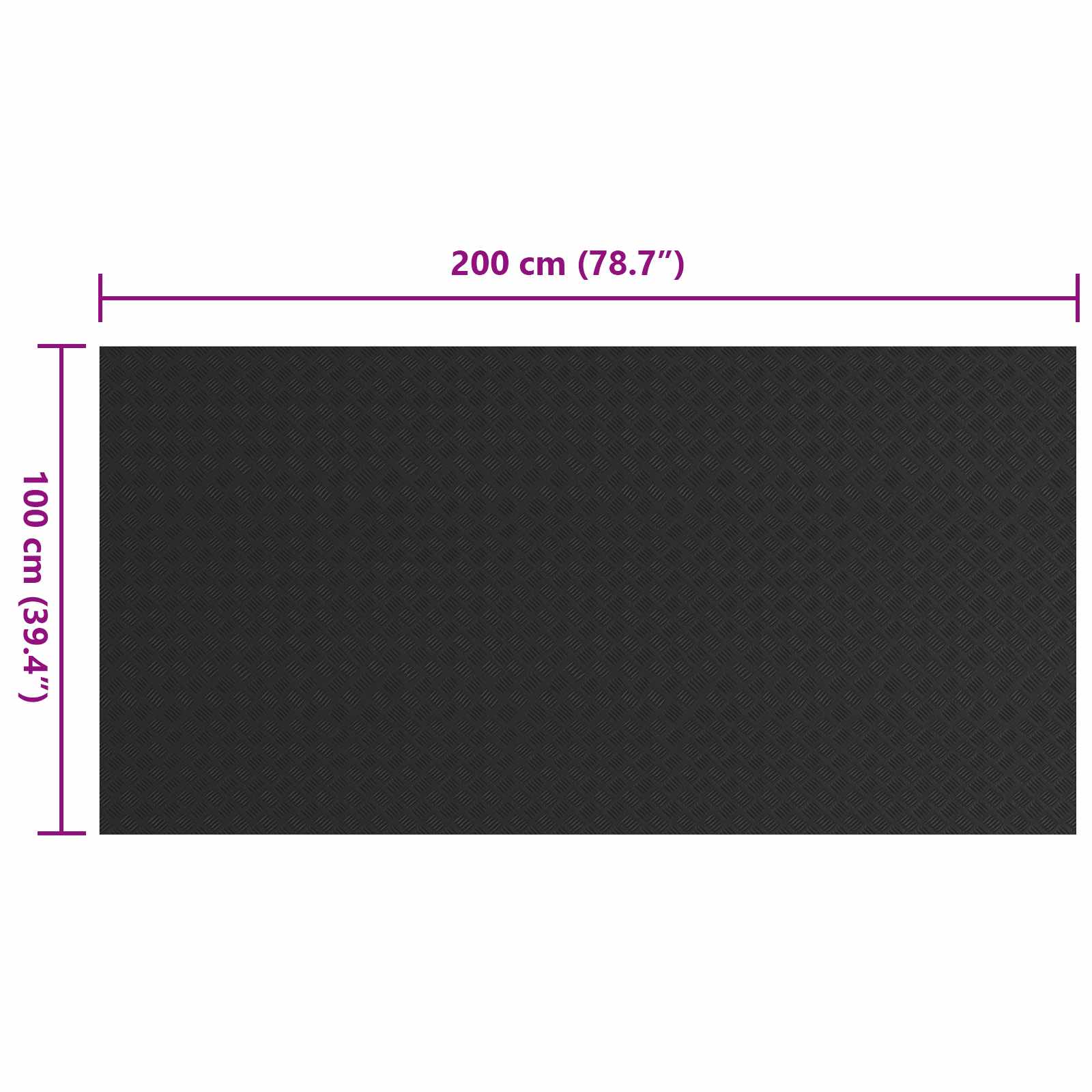 vidaXL Maty podłogowe Czarny 1 x 2 m Guma