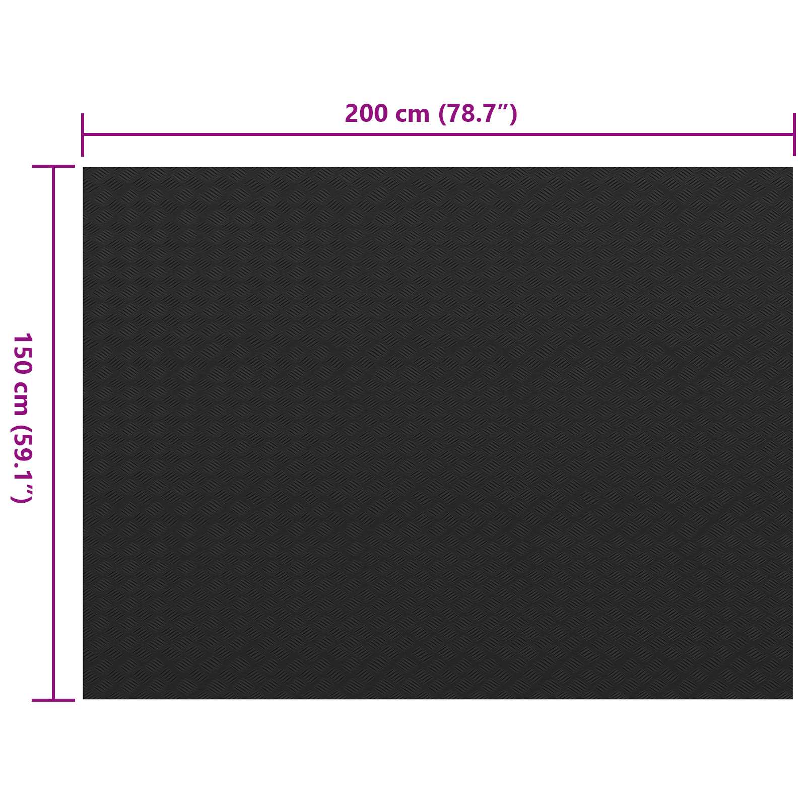 vidaXL Maty podłogowe Czarny 1,5 x 2 m Guma
