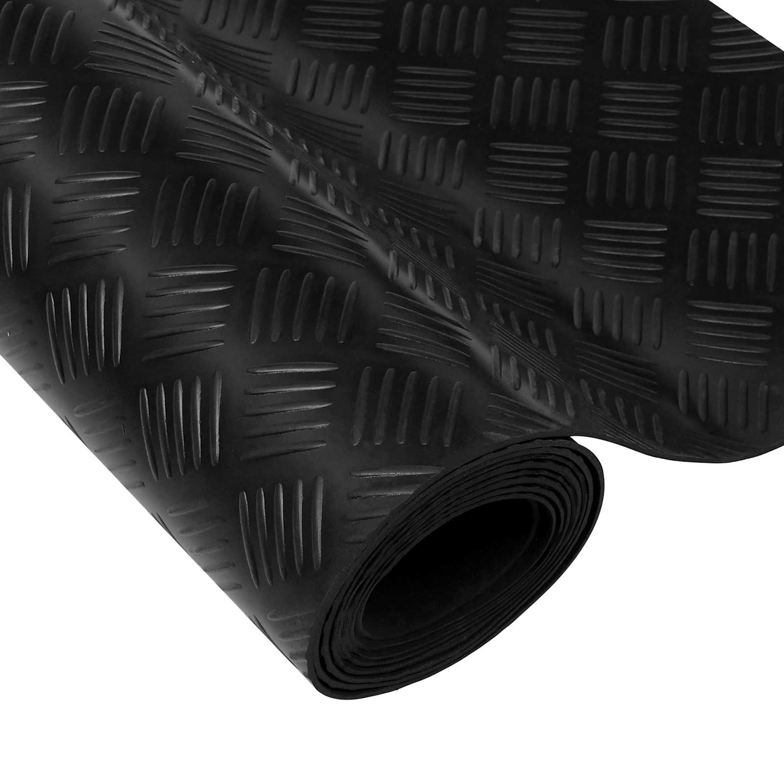 vidaXL Maty podłogowe Czarny 1,5 x 4 m Guma