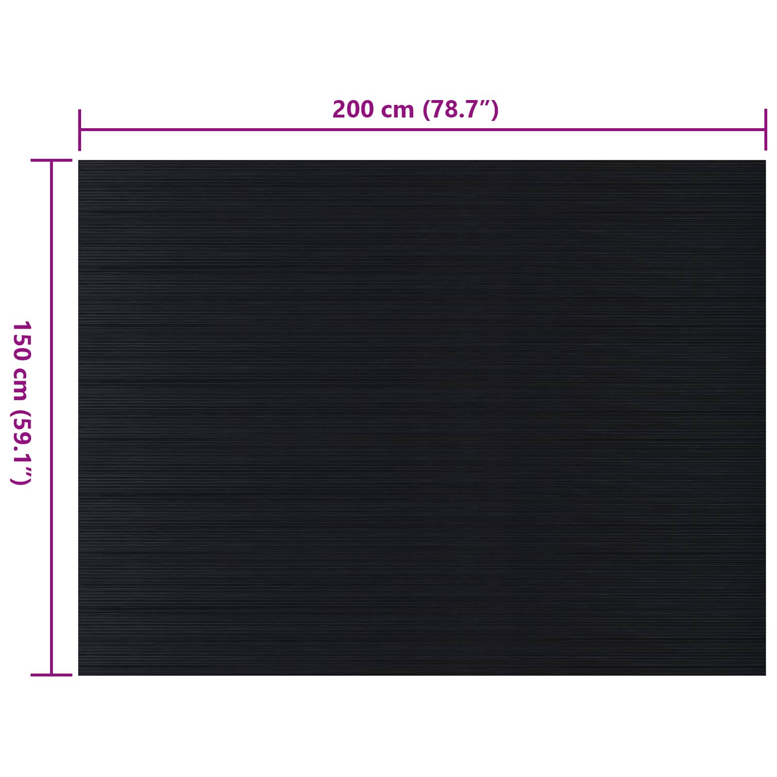 vidaXL Maty podłogowe Czarny 1,5 x 2 m Guma