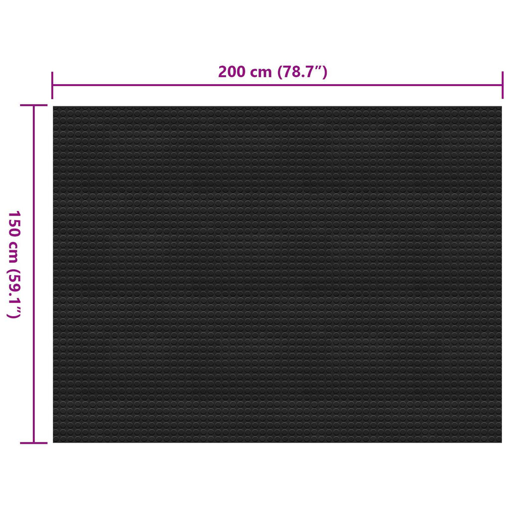 vidaXL Maty podłogowe Czarny 1,5 x 2 m Guma
