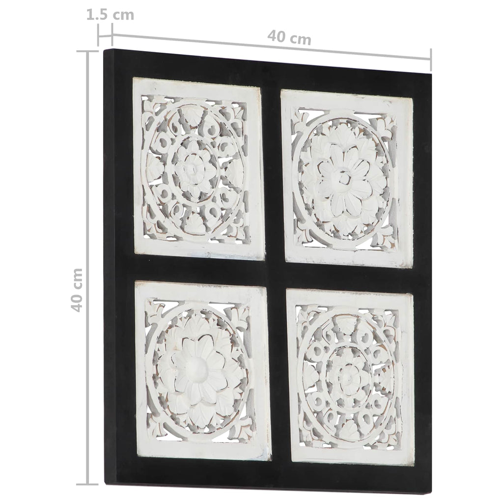 vidaXL Dekoracja artystyczna Czarny i Biały 40 x 40 x 1,5 cm