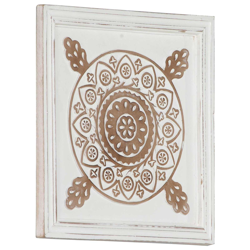 vidaXL Dekoracja artystyczna 2 pcs Brązowy i biały 40 x 40 x 1,5 cm
