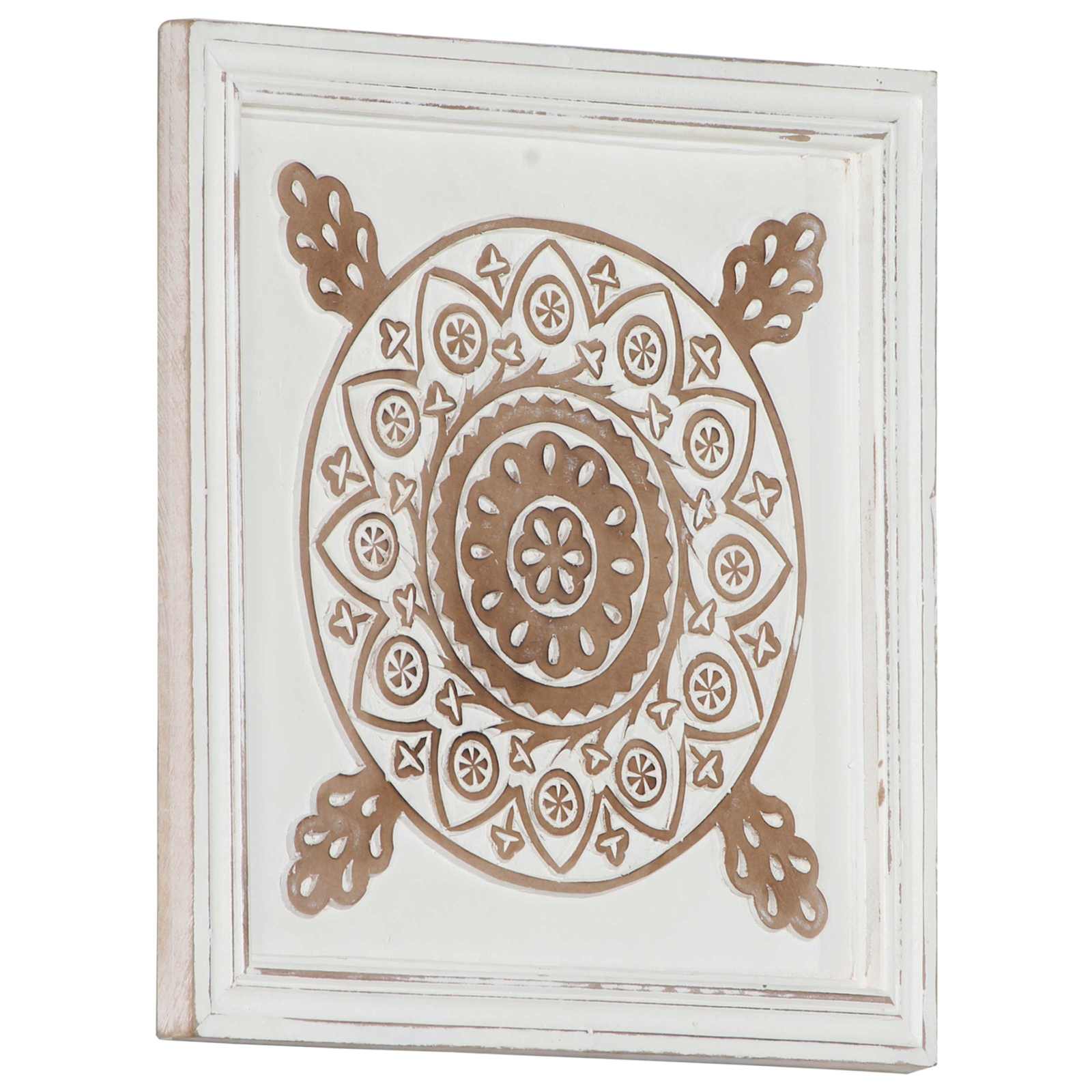 vidaXL Dekoracja artystyczna 2 pcs Brązowy i biały 40 x 40 x 1,5 cm