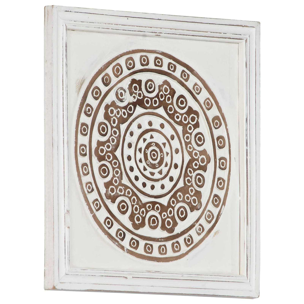 vidaXL Dekoracja artystyczna 2 pcs Brązowy i biały 40 x 40 x 1,5 cm