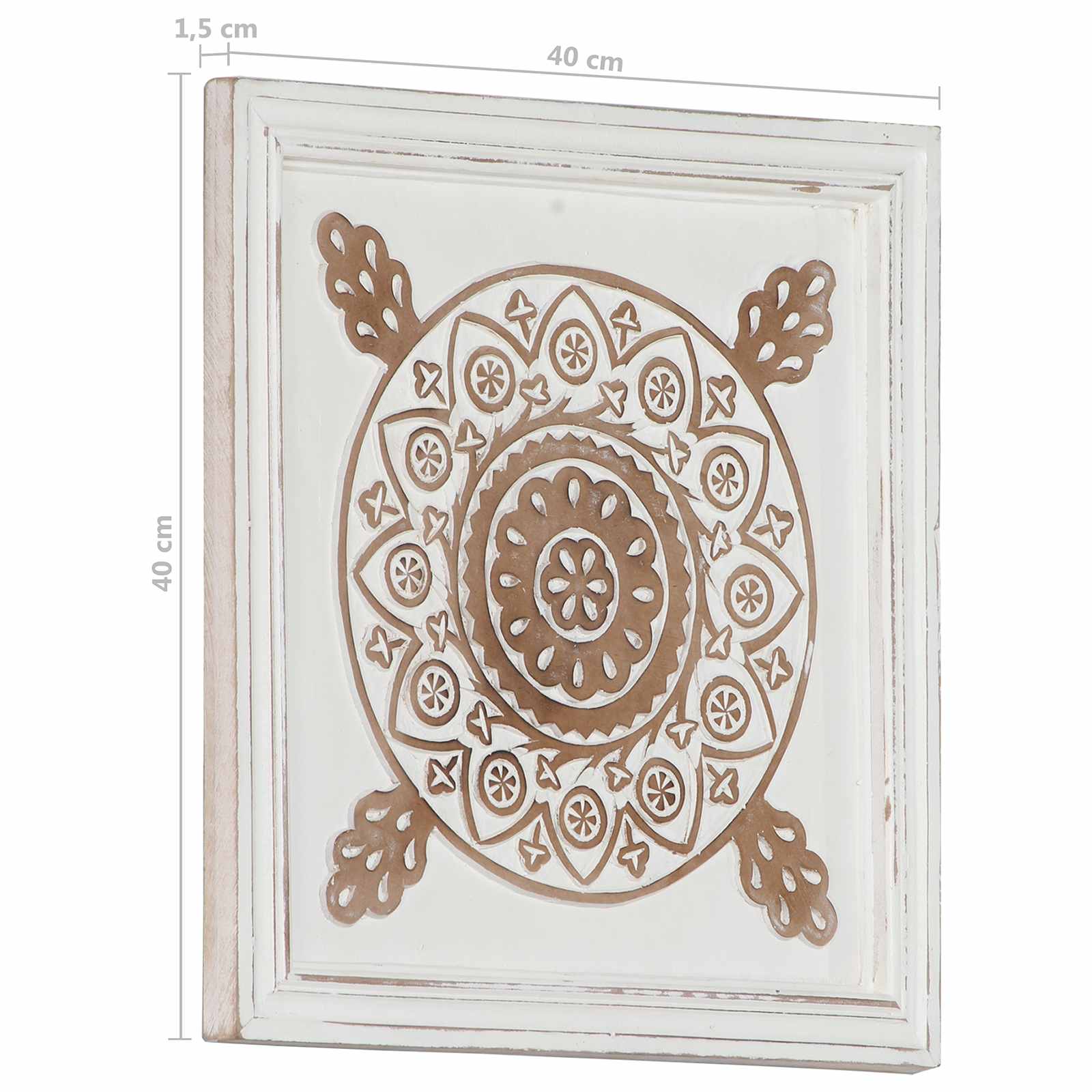 vidaXL Dekoracja artystyczna 2 pcs Brązowy i biały 40 x 40 x 1,5 cm