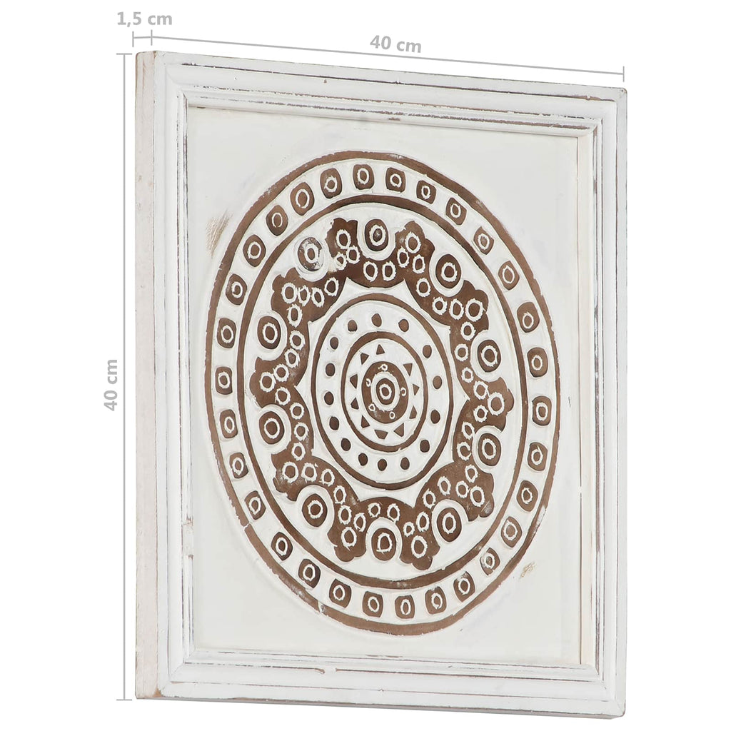 vidaXL Dekoracja artystyczna 2 pcs Brązowy i biały 40 x 40 x 1,5 cm