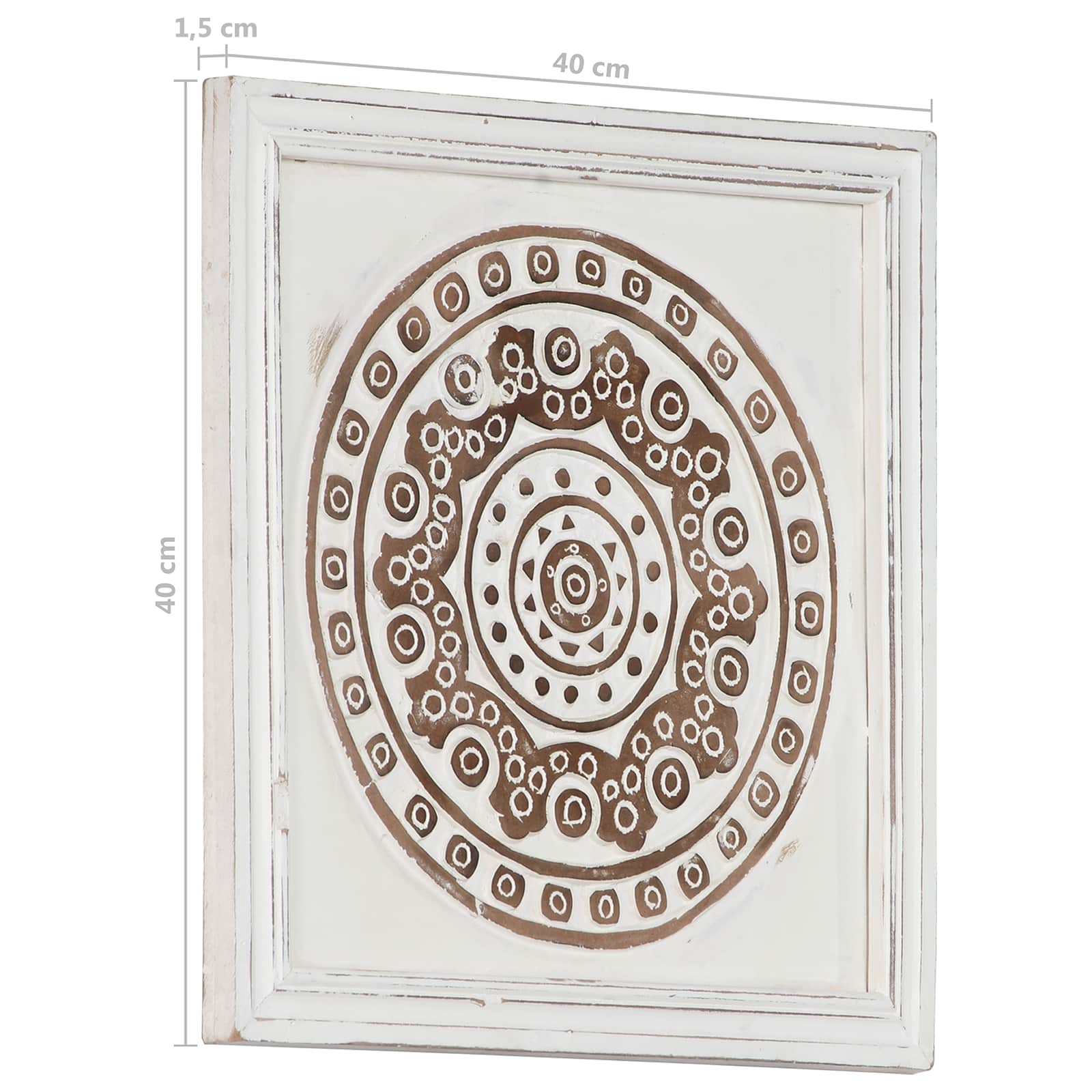 vidaXL Dekoracja artystyczna 2 pcs Brązowy i biały 40 x 40 x 1,5 cm