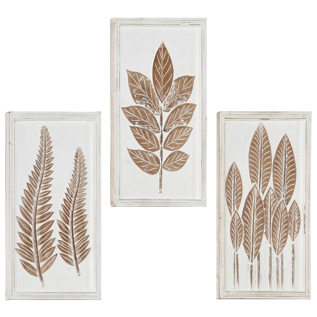 vidaXL Dekoracja artystyczna 3 pcs Brązowy i biały 40 x 40 x 1,5 cm