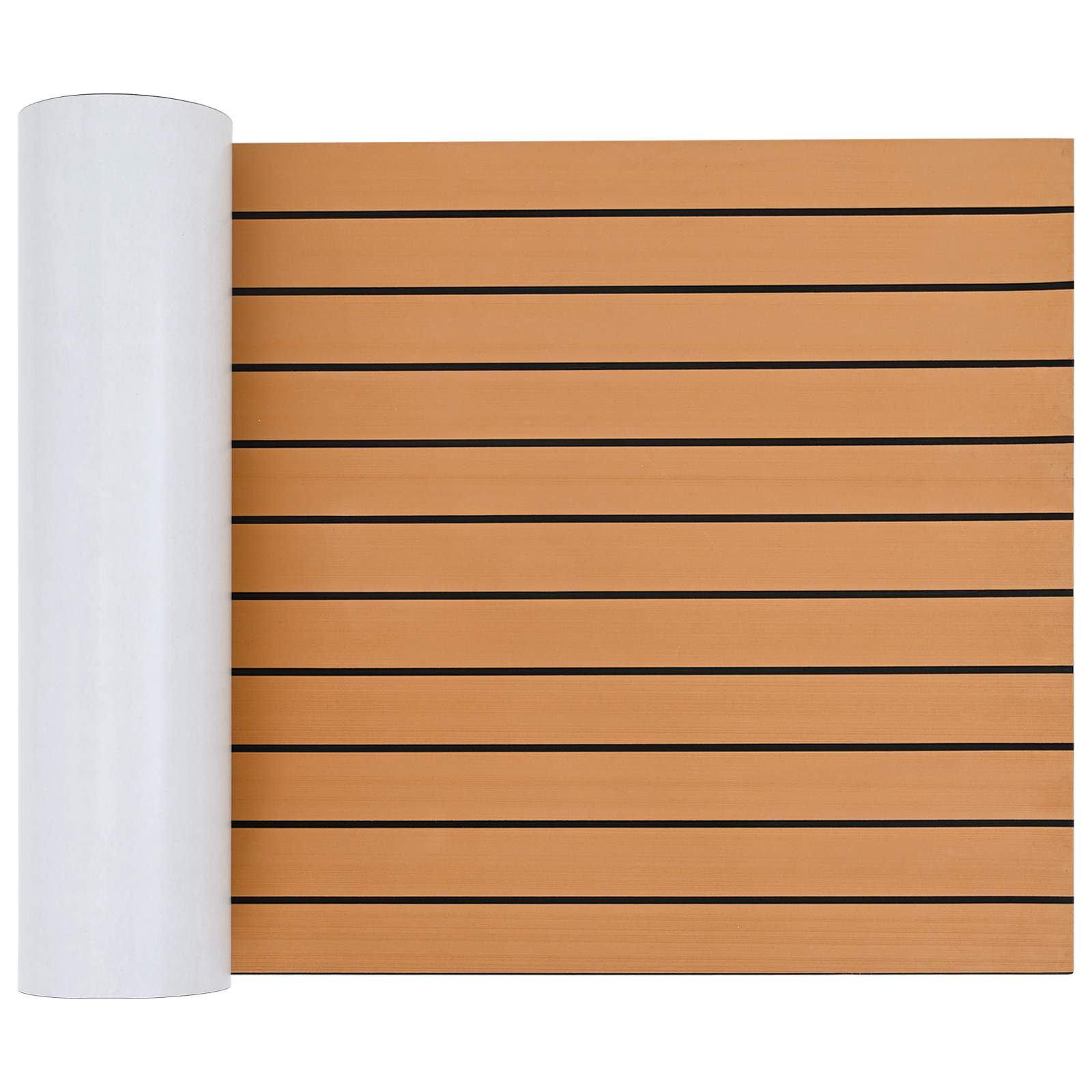vidaXL Mata Łodziowa Paski brązowy i czarny 240 x 60 cm EVA