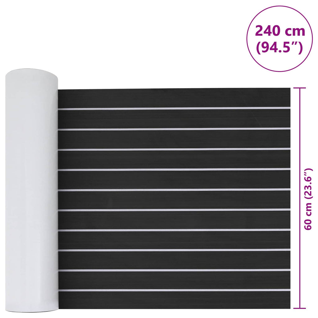 vidaXL Mata Łodziowa Paski Ciemnoszary i biały 240 x 60 cm EVA