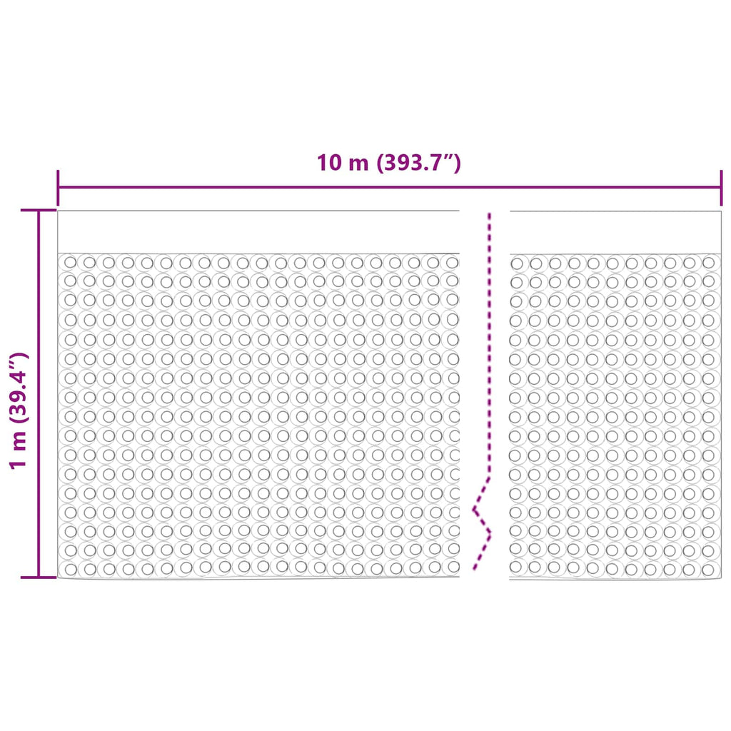 vidaXL Arkusz drenażowy z wypustkami Czarny 1 x 10 m HDPE