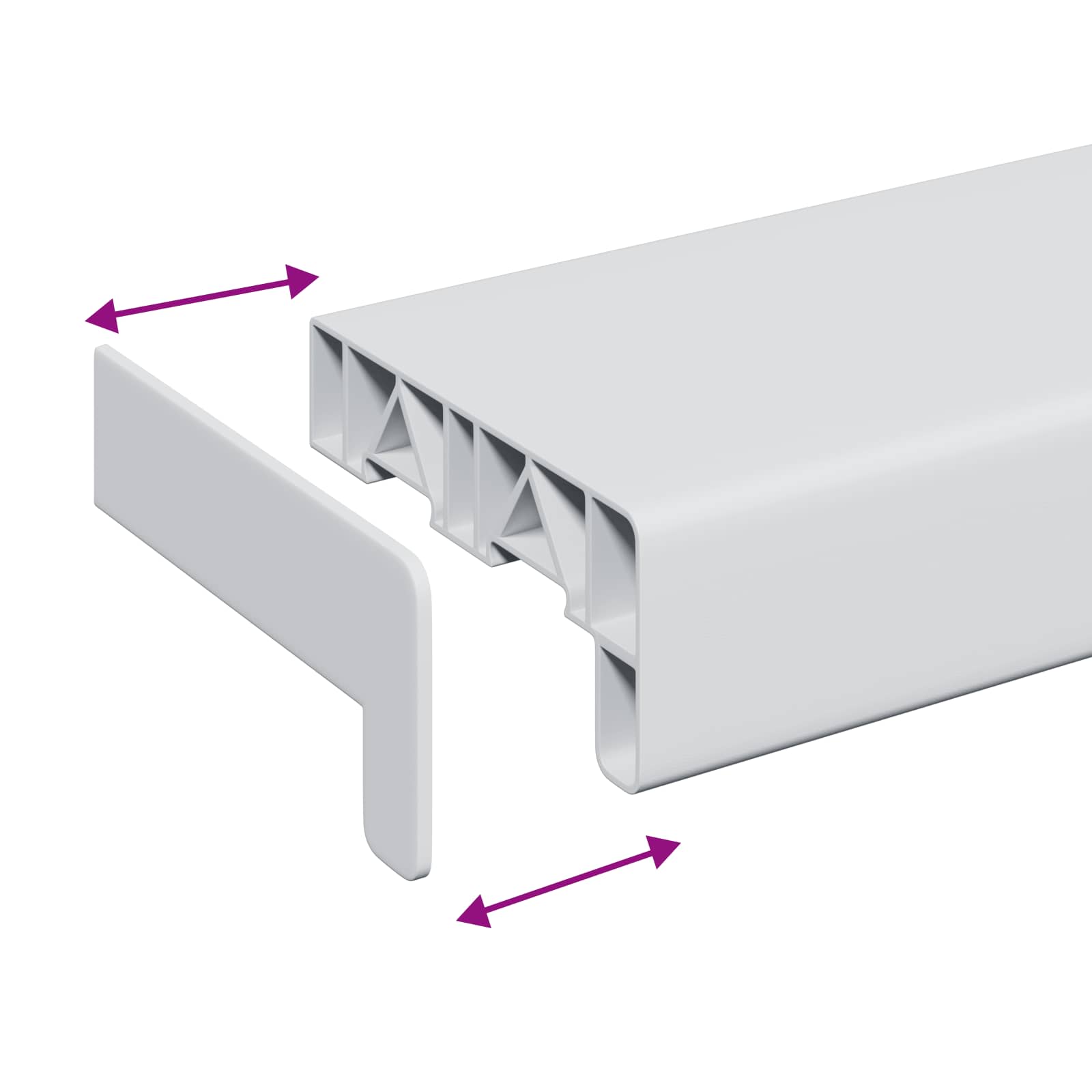 vidaXL Parapet okienny Biały 80 x 15 x 4,5 cm PVC