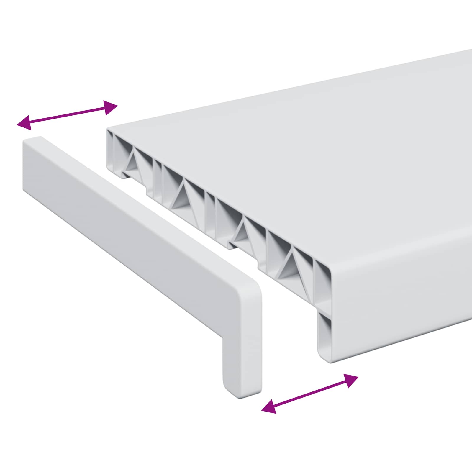 vidaXL Parapet okienny Biały 160 x 25 x 4,5 cm PVC