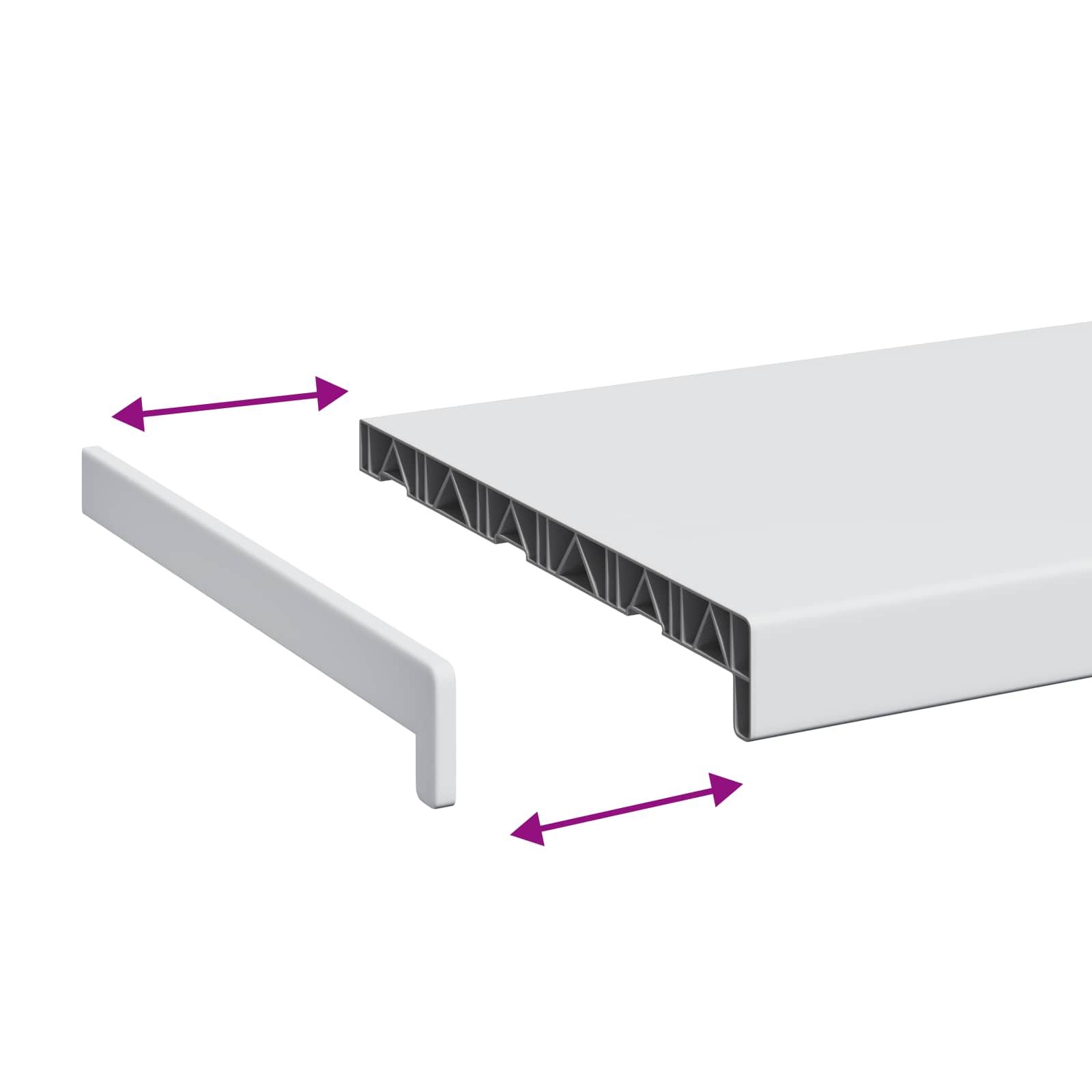 vidaXL Parapet okienny Biały 120 x 35 x 4,5 cm PVC