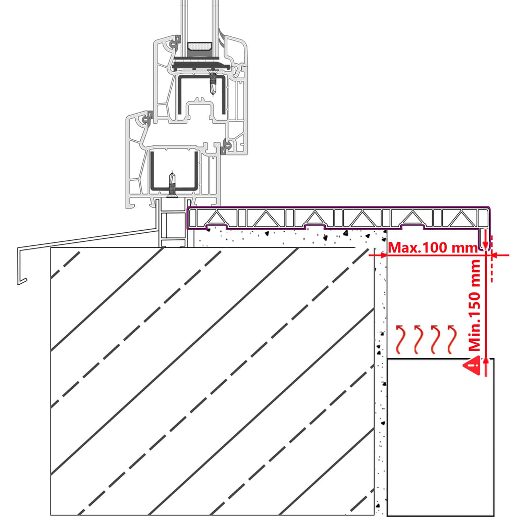 vidaXL Parapet okienny Biały 60 x 45 x 4,5 cm PVC