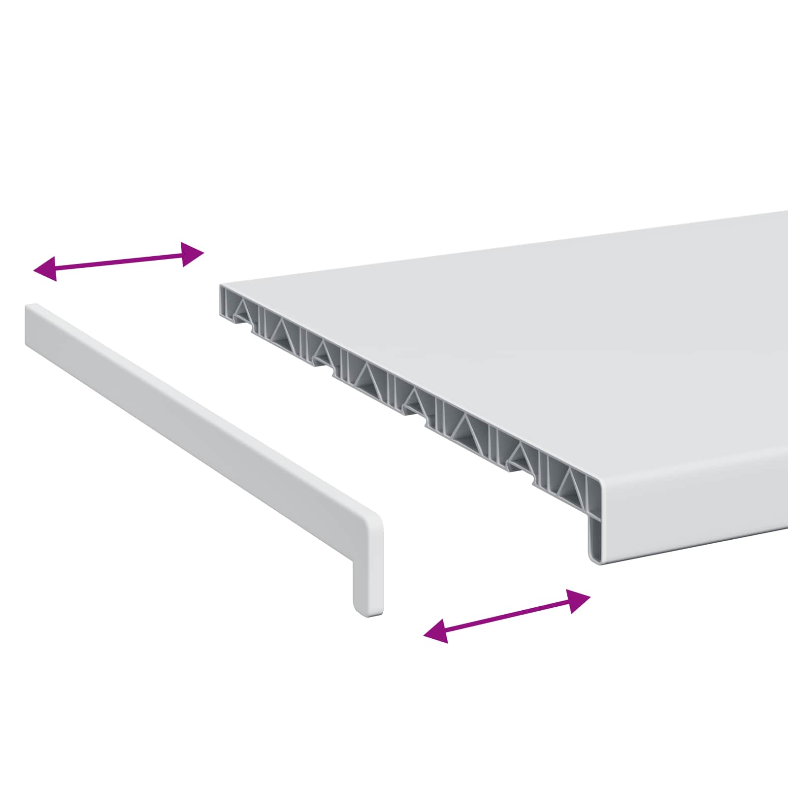 vidaXL Parapet okienny Biały 80 x 45 x 4,5 cm PVC