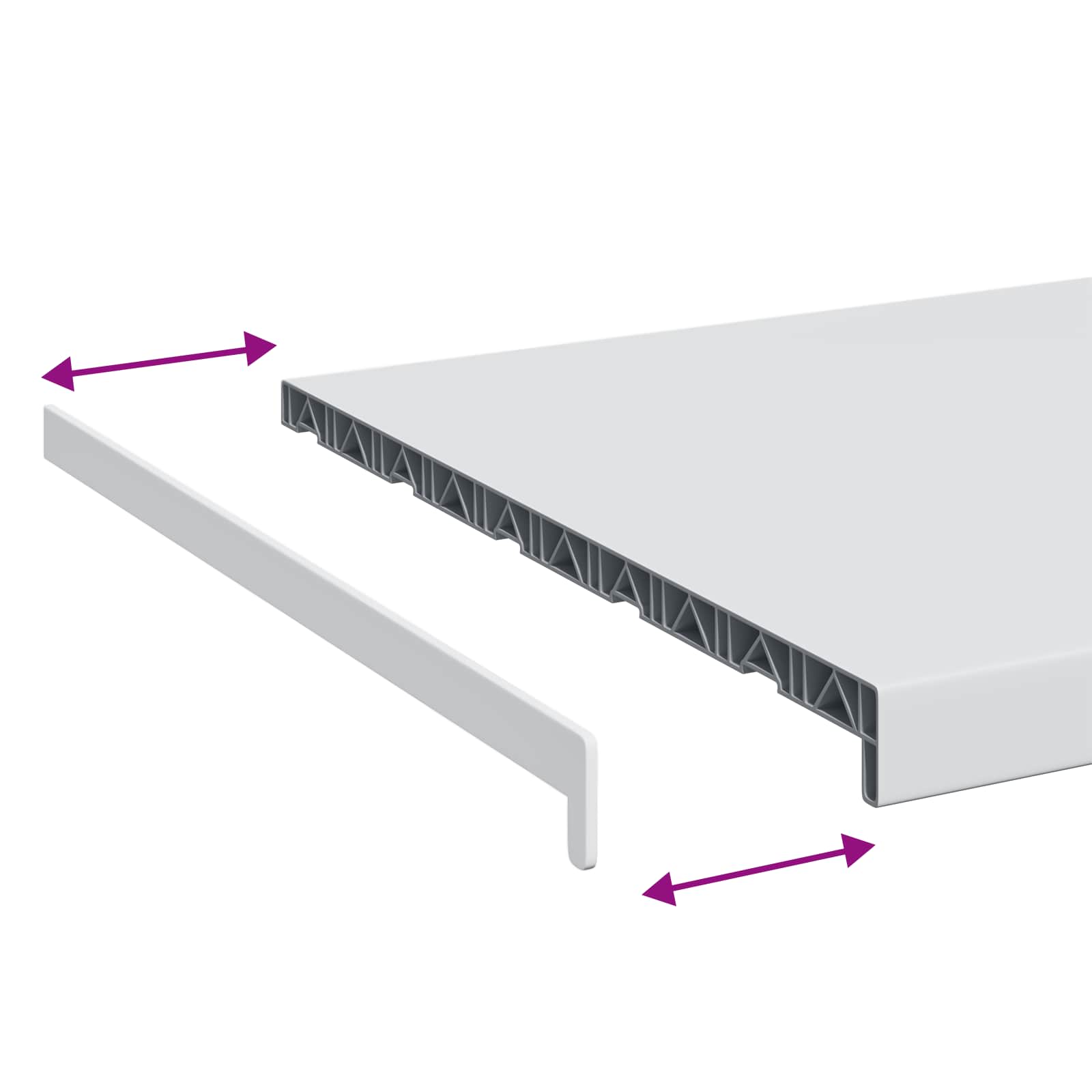 vidaXL Parapet okienny Biały 100 x 50 x 4,5 cm PVC