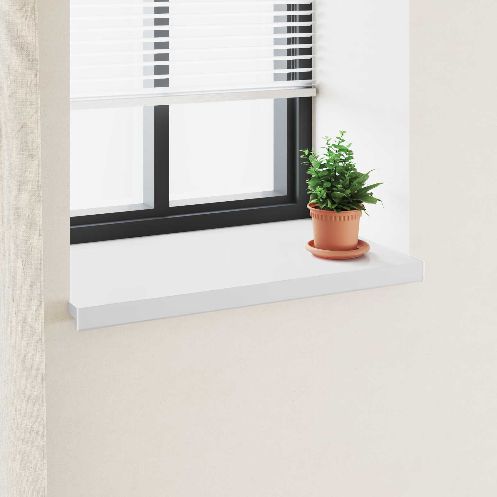 vidaXL Parapet okienny Biały 100 x 50 x 4,5 cm PVC
