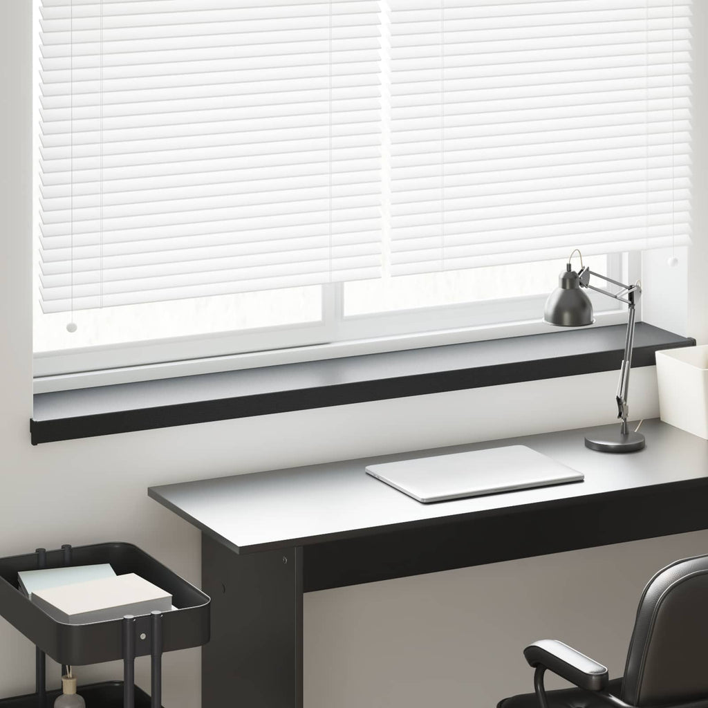 vidaXL Parapet okienny Czarny z rysunkiem drewna 140 x 20 x 4,5 cm PVC