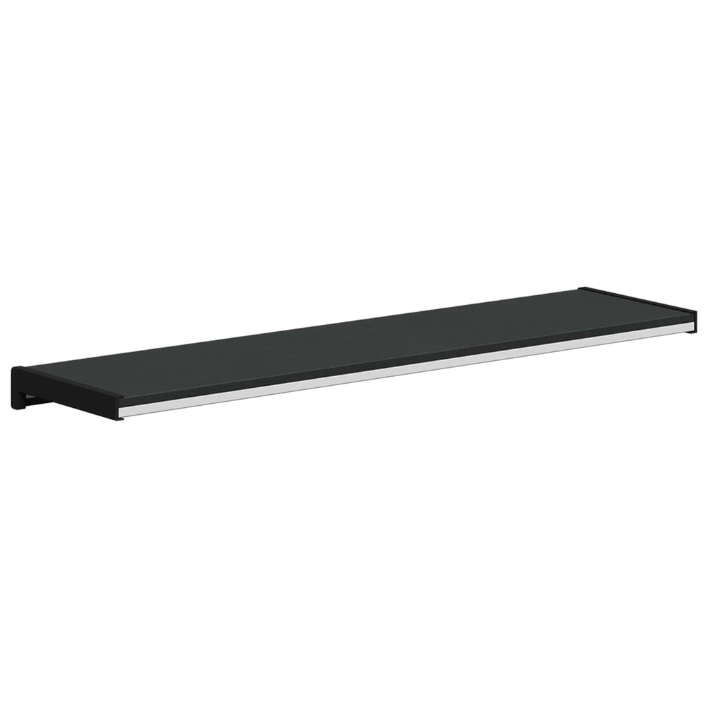 vidaXL Parapet okienny Czarny z rysunkiem drewna 60 x 25 x 4,5 cm PVC