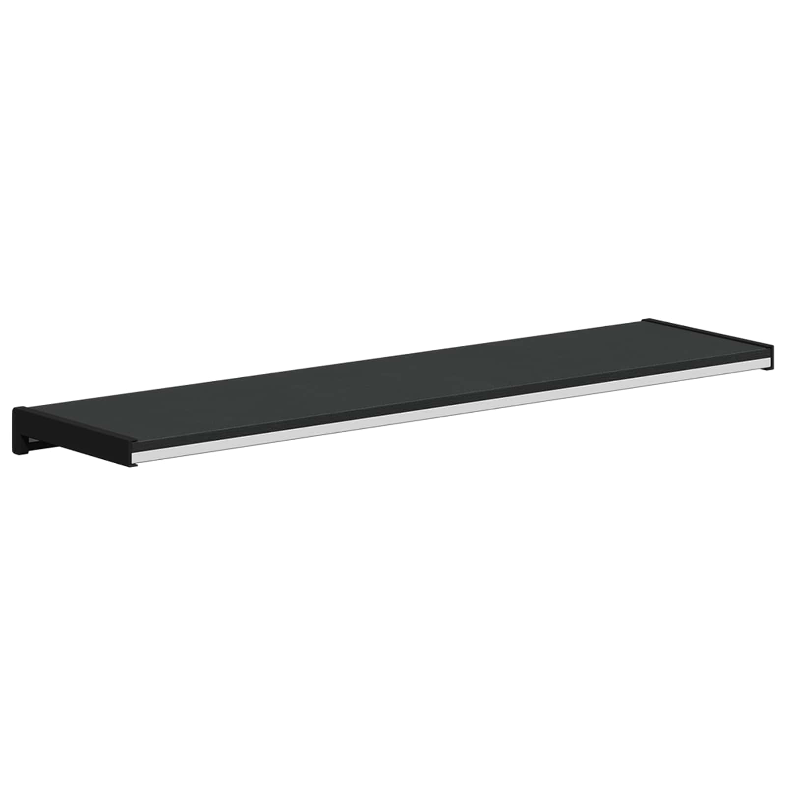 vidaXL Parapet okienny Czarny z rysunkiem drewna 80 x 25 x 4,5 cm PVC