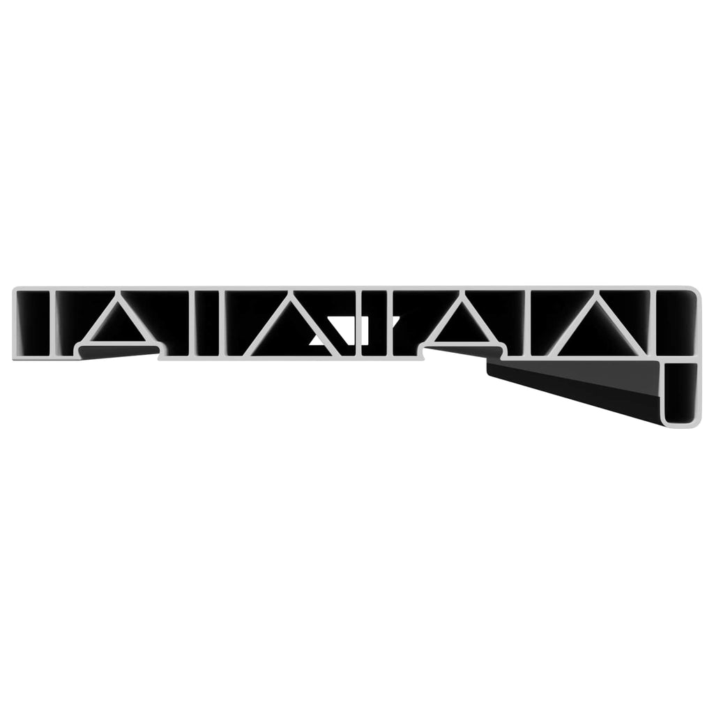 vidaXL Parapet okienny Czarny z rysunkiem drewna 120 x 25 x 4,5 cm PVC