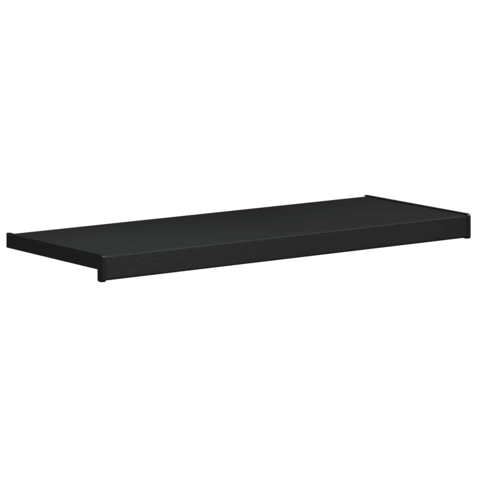 vidaXL Parapet okienny Czarny z rysunkiem drewna 80 x 30 x 4,5 cm PVC