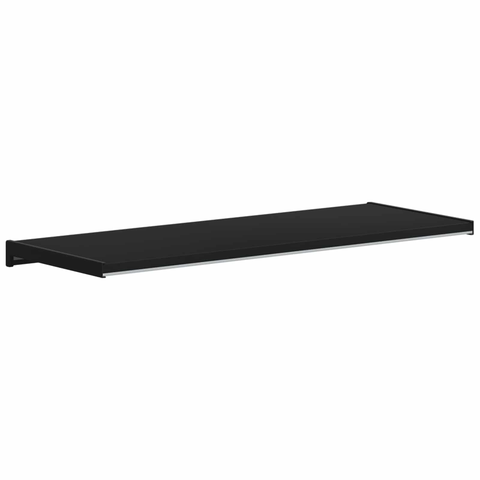 vidaXL Parapet okienny Czarny z rysunkiem drewna 80 x 35 x 4,5 cm PVC