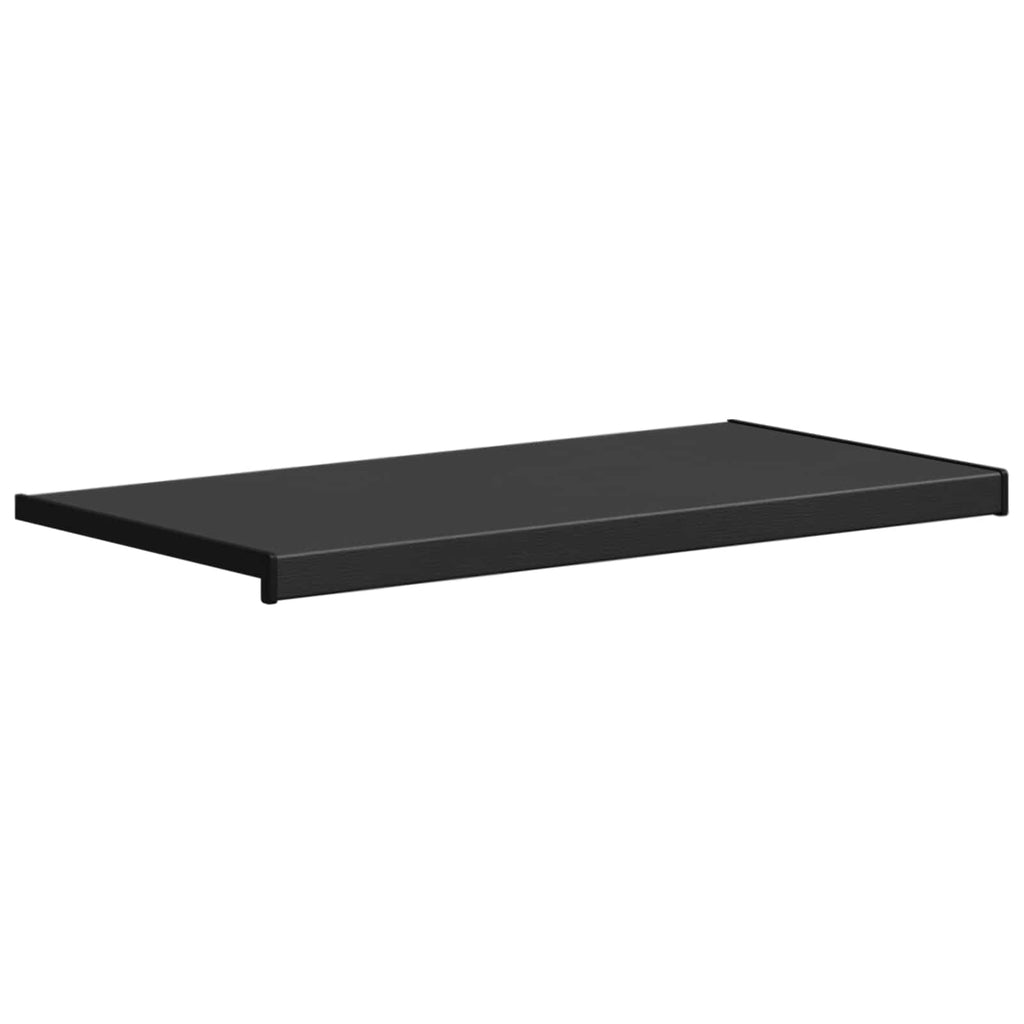 vidaXL Parapet okienny Czarny z rysunkiem drewna 100 x 45 x 4,5 cm PVC