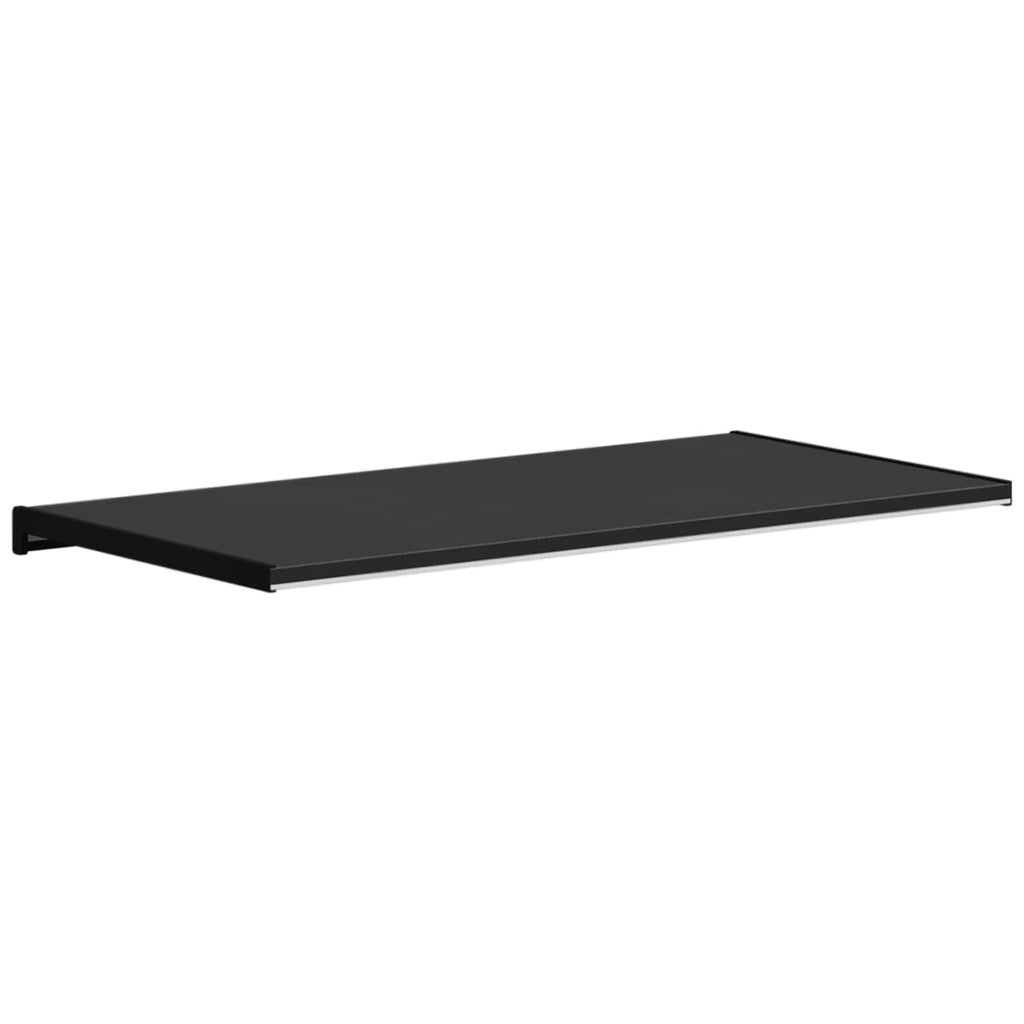 vidaXL Parapet okienny Czarny z rysunkiem drewna 100 x 45 x 4,5 cm PVC