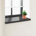 vidaXL Parapet okienny Czarny z rysunkiem drewna 60 x 50 x 4,5 cm PVC