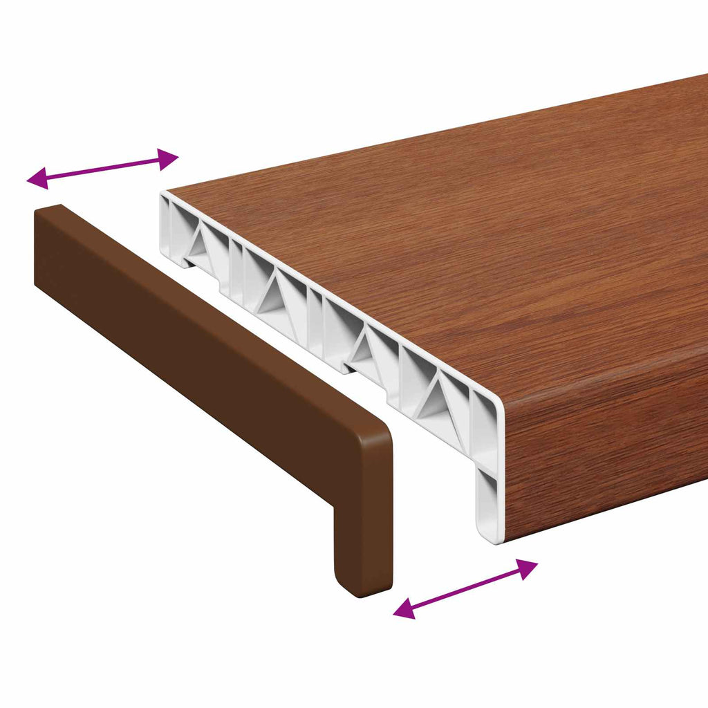 vidaXL Parapet okienny Brązowe drewno 100 x 20 x 4,5 cm PVC