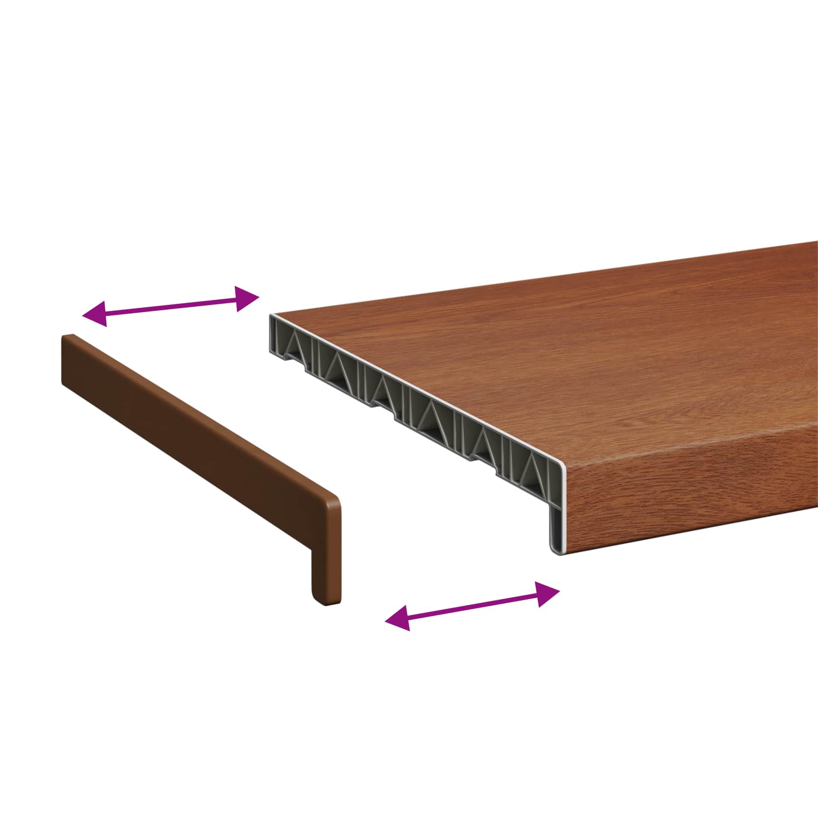 vidaXL Parapet okienny Brązowe drewno 120 x 30 x 4,5 cm PVC