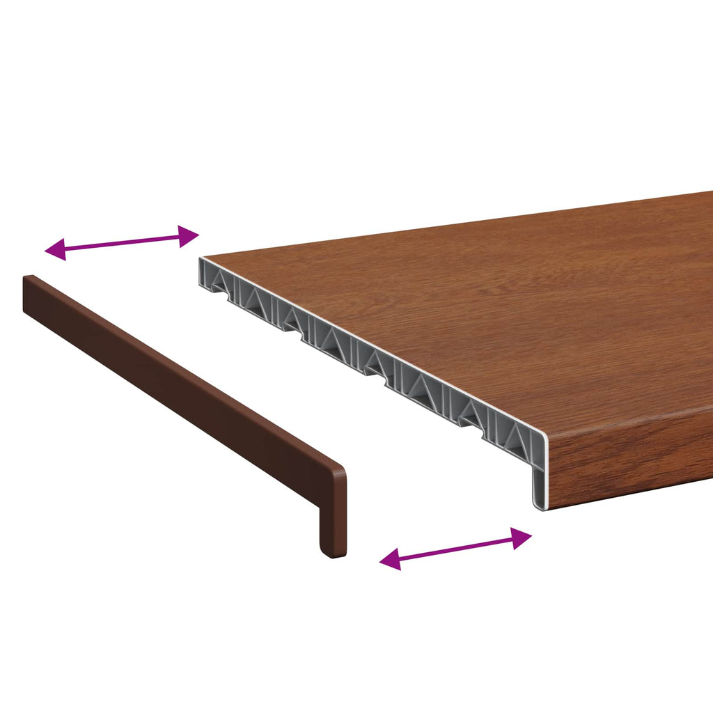 vidaXL Parapet okienny Brązowe drewno 60 x 45 x 4,5 cm PVC