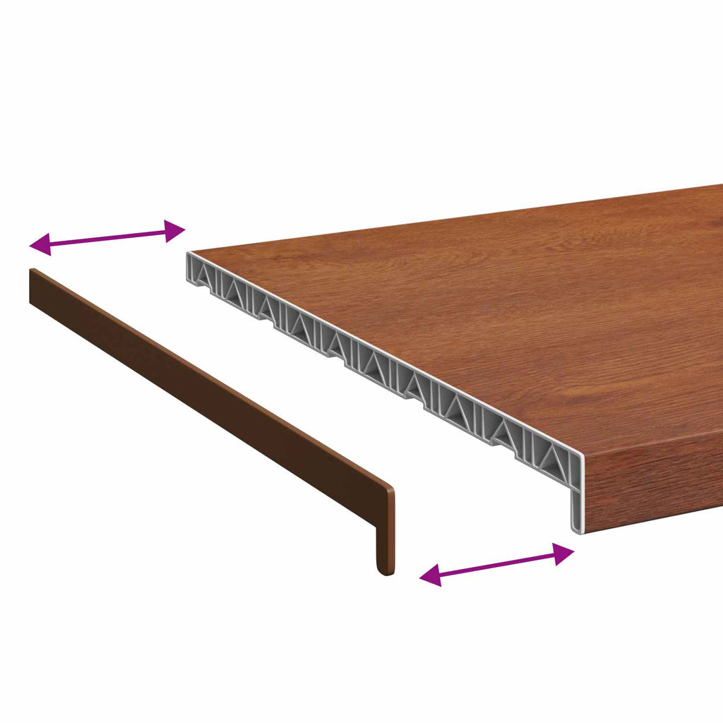 vidaXL Parapet okienny Brązowe drewno 80 x 50 x 4,5 cm PVC