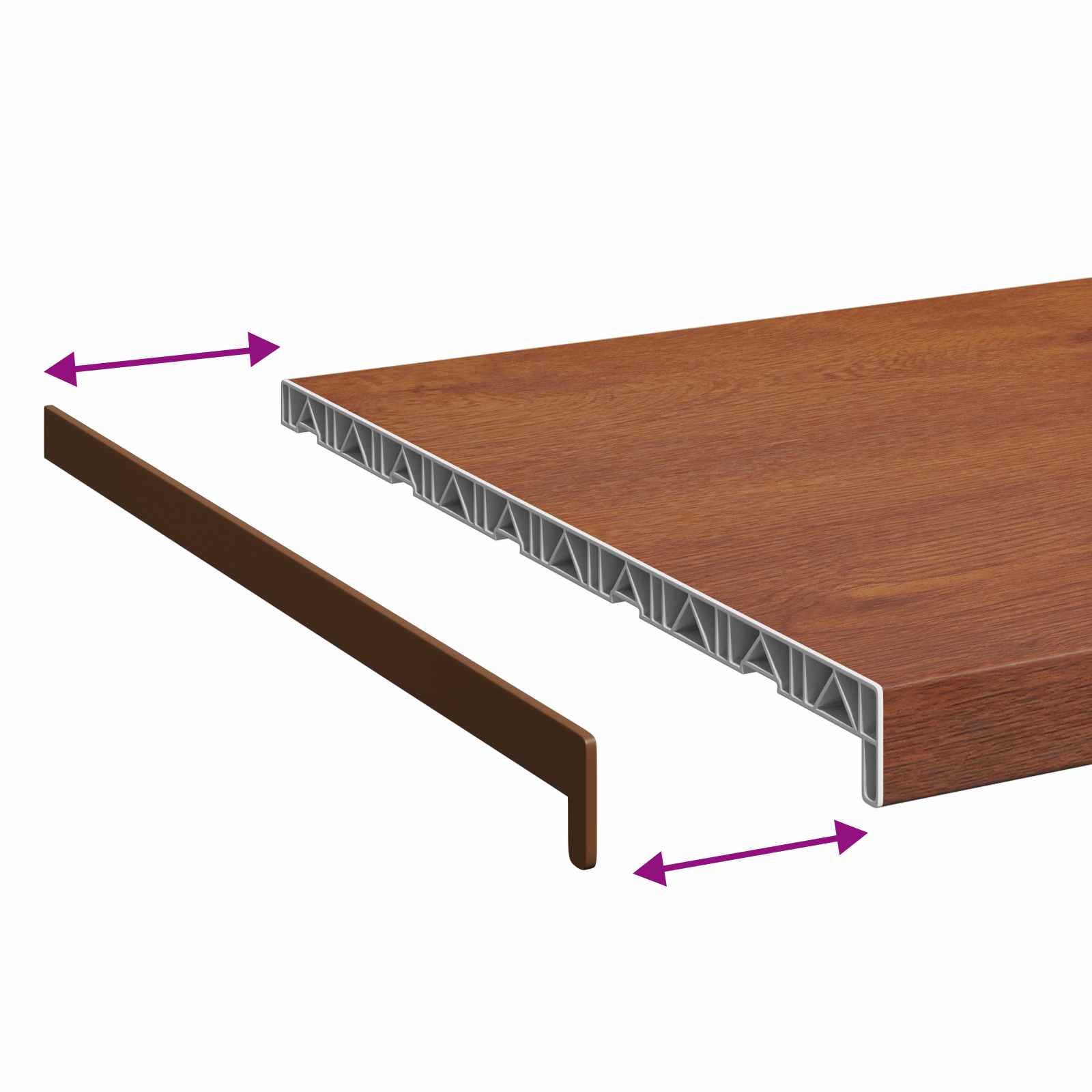 vidaXL Parapet okienny Brązowe drewno 140 x 50 x 4,5 cm PVC