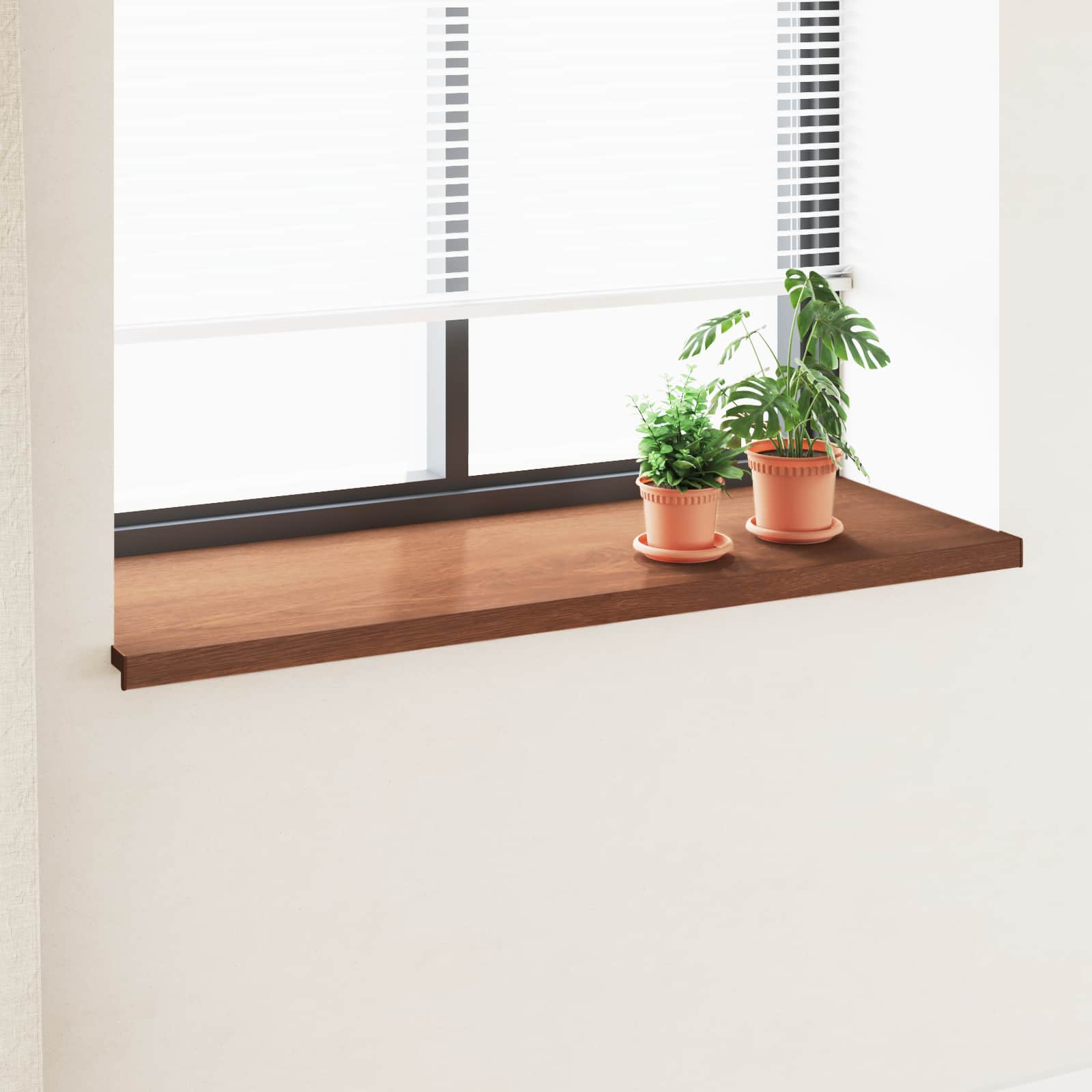 vidaXL Parapet okienny Brązowe drewno 160 x 50 x 4,5 cm PVC