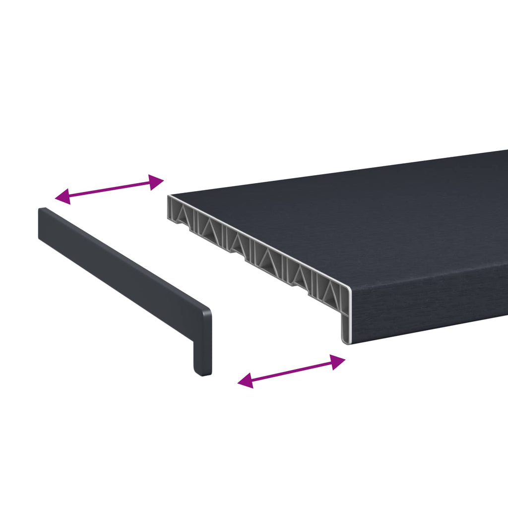 vidaXL Parapet okienny Antracytowy z rysunkiem drewna 60 x 30 x 4,5 cm