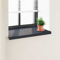 vidaXL Parapet okienny Antracytowy z rysunkiem drewna PVC