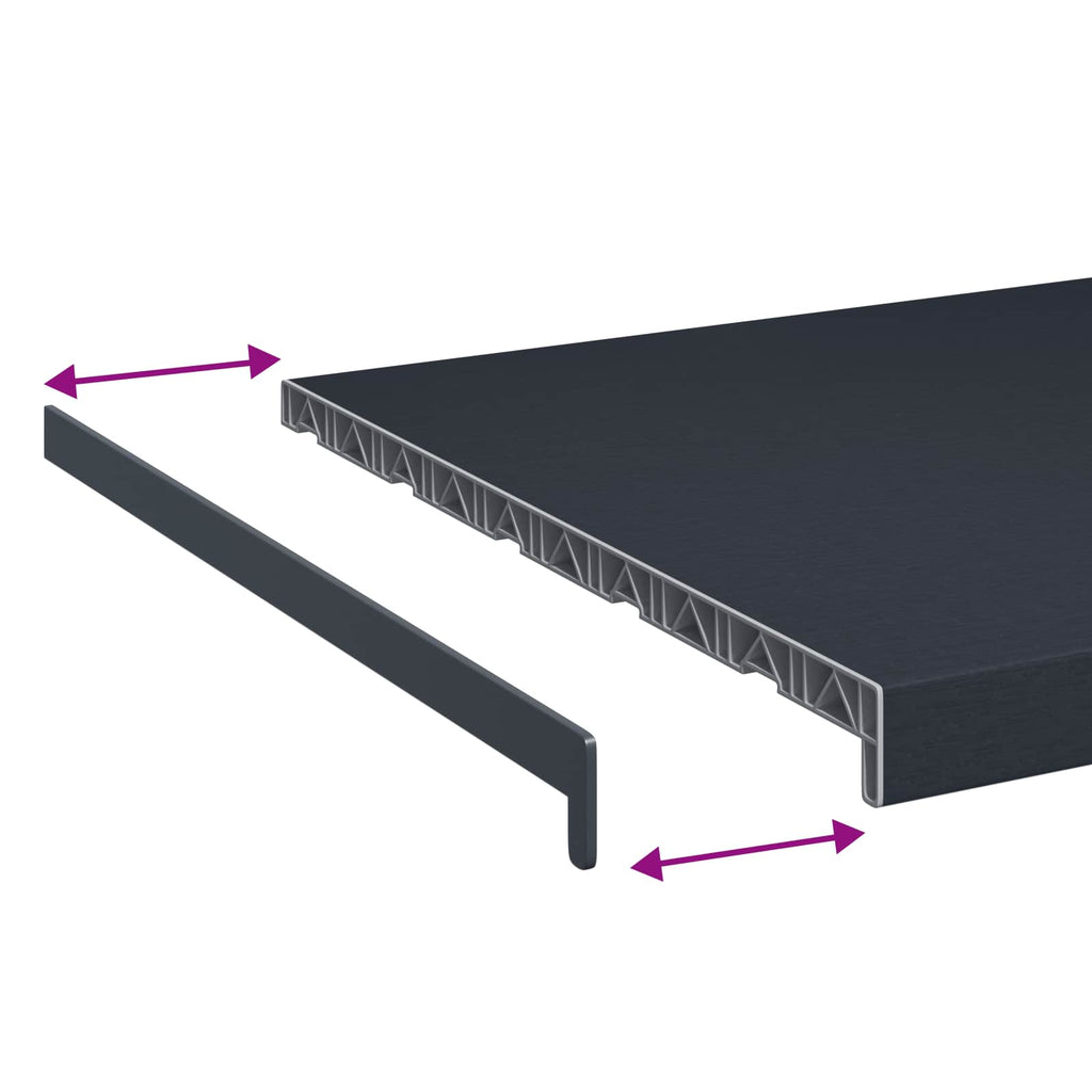 vidaXL Parapet okienny Antracytowy z rysunkiem drewna PVC
