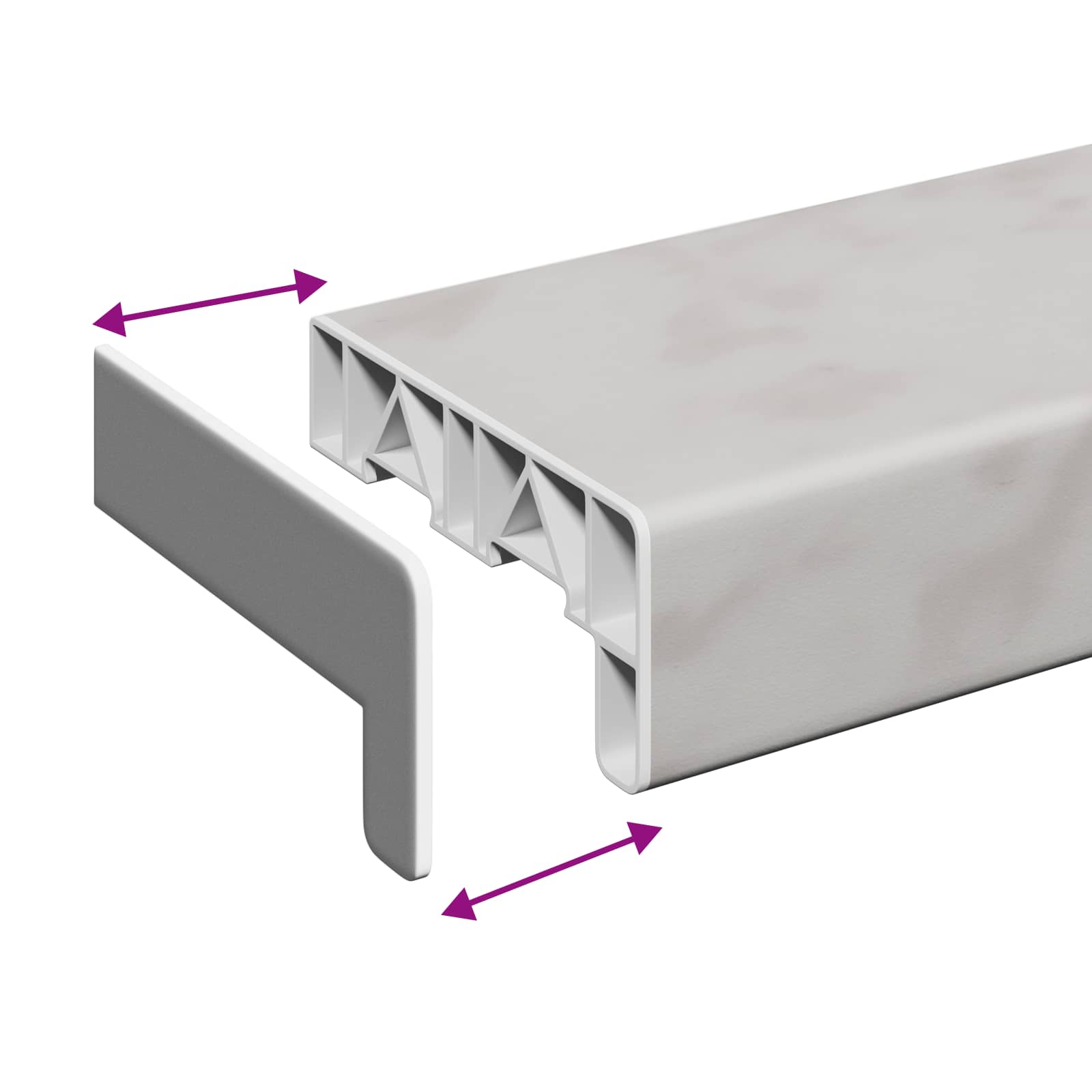 vidaXL Parapet okienny Klejek marmurowy 120 x 15 x 4,5 cm PVC