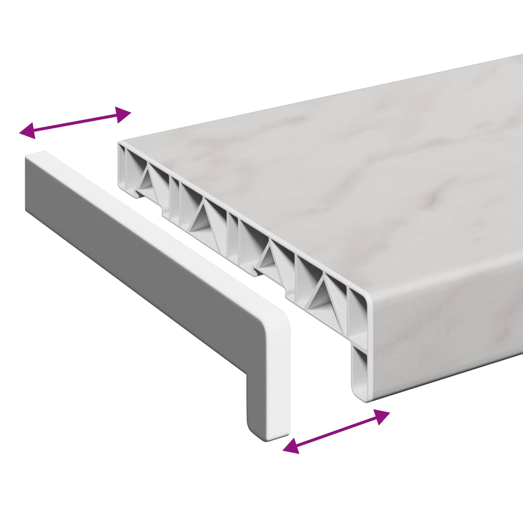 vidaXL Parapet okienny Klejek marmurowy 60 x 25 x 4,5 cm PVC