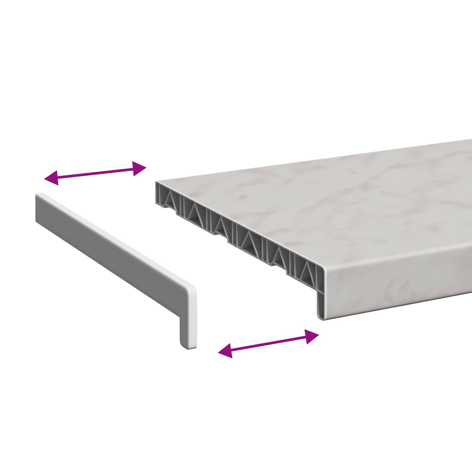 vidaXL Parapet okienny Klejek marmurowy 160 x 35 x 4,5 cm PVC