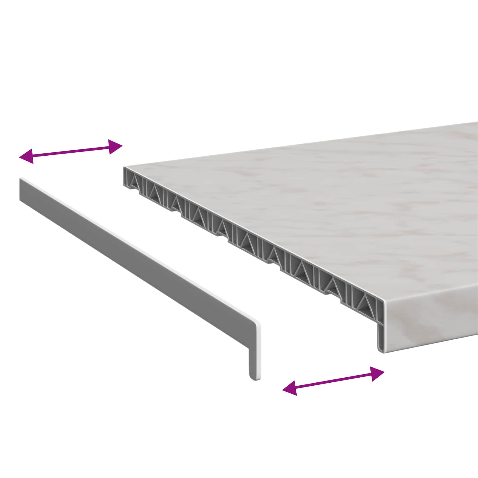 vidaXL Parapet okienny Klejek marmurowy 80 x 50 x 4,5 cm PVC
