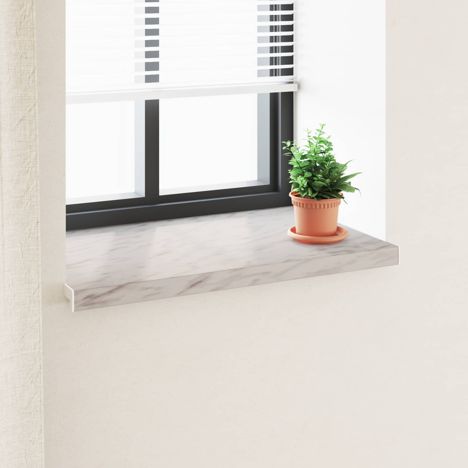 vidaXL Parapet okienny Klejek marmurowy 100 x 50 x 4,5 cm PVC