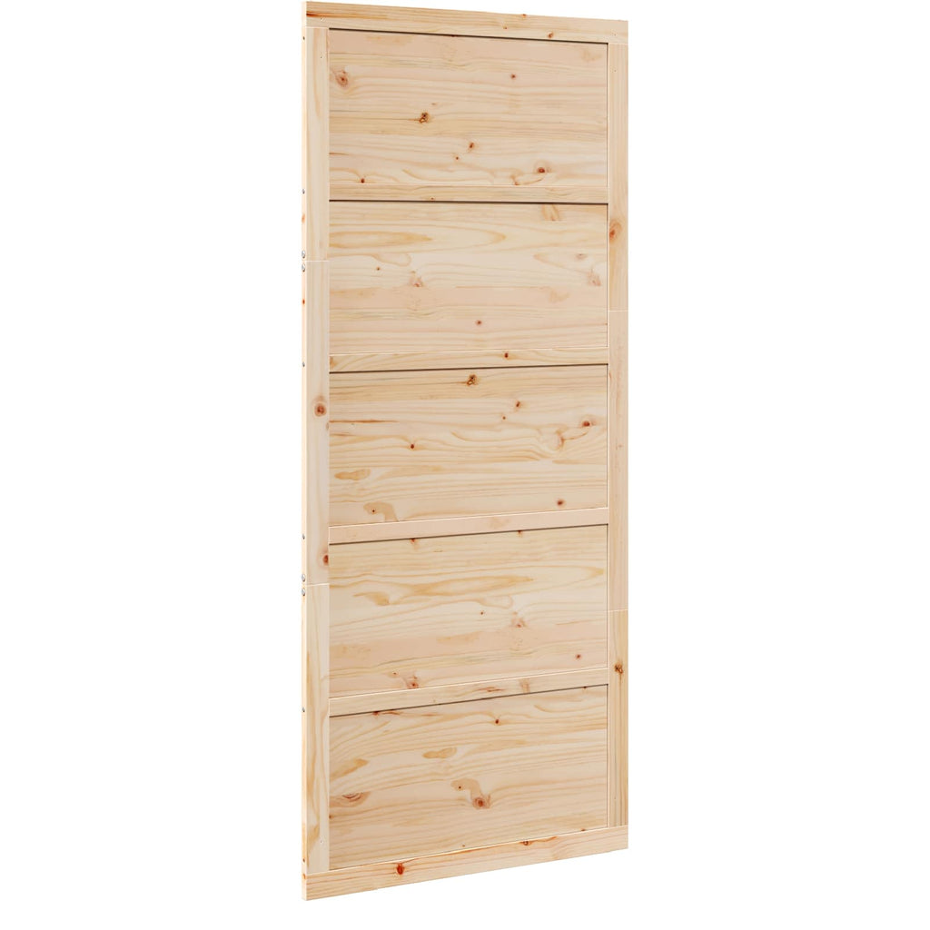 vidaXL Drzwi do stodoły naturalny 90 x 2,5 x 208 cm