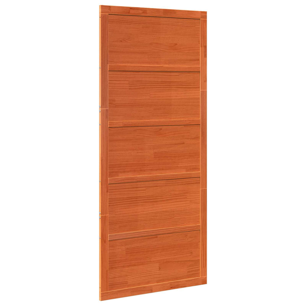 vidaXL Drzwi do stodoły Woskowany brąz 90 x 2,5 x 208 cm